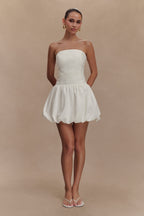 Clementina Strapless Bubble Mini Dress in White – Chic&Drifts