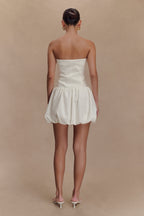 Clementina Strapless Bubble Mini Dress in White – Chic&Drifts