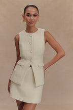 Camilla Boucle Sleeveless Vest in Ivory – Chic&Drifts
