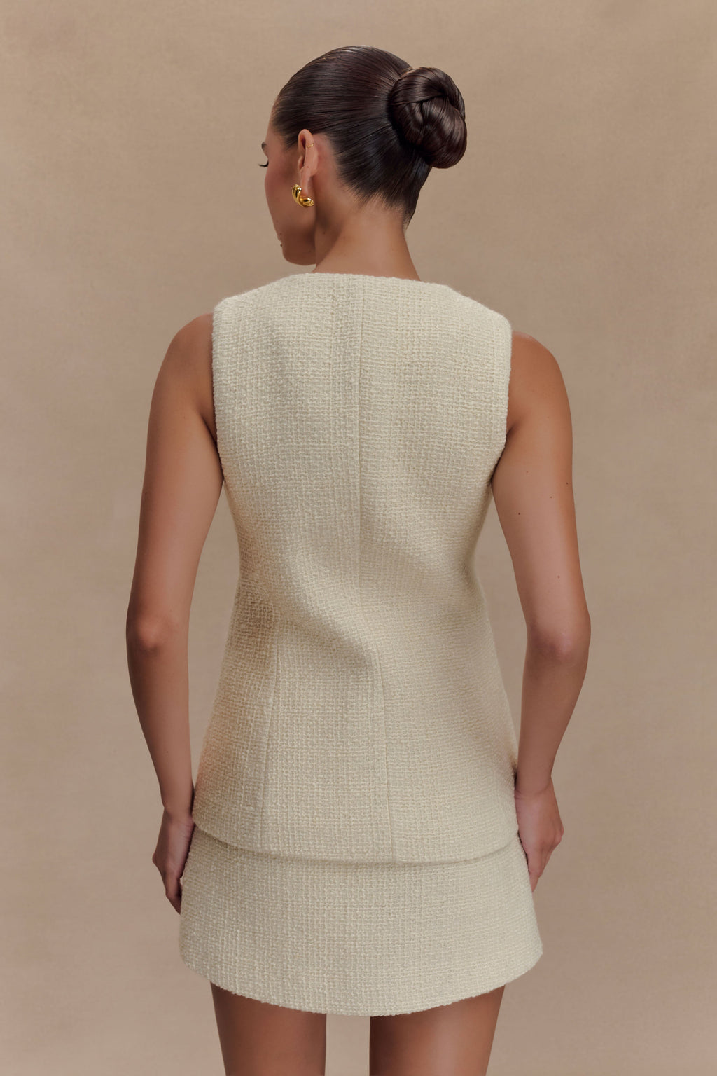 Camilla Boucle Sleeveless Vest in Ivory – Chic&Drifts