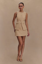Camilla Boucle Sleeveless Vest in Light Taupe – Chic&Drifts