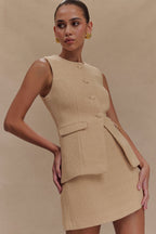 Camilla Boucle Sleeveless Vest in Light Taupe – Chic&Drifts