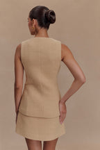 Camilla Boucle Sleeveless Vest in Light Taupe – Chic&Drifts