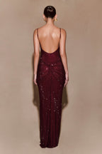Roisin Diamante Maxi Dress in Mahogany – Chic&Drifts