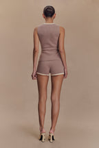 Julianne Contrast Knit Shorts in Pebble/Ivory – Chic&Drifts