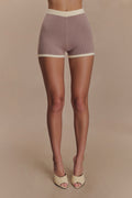 Julianne Contrast Knit Shorts in Pebble/Ivory – Chic&Drifts