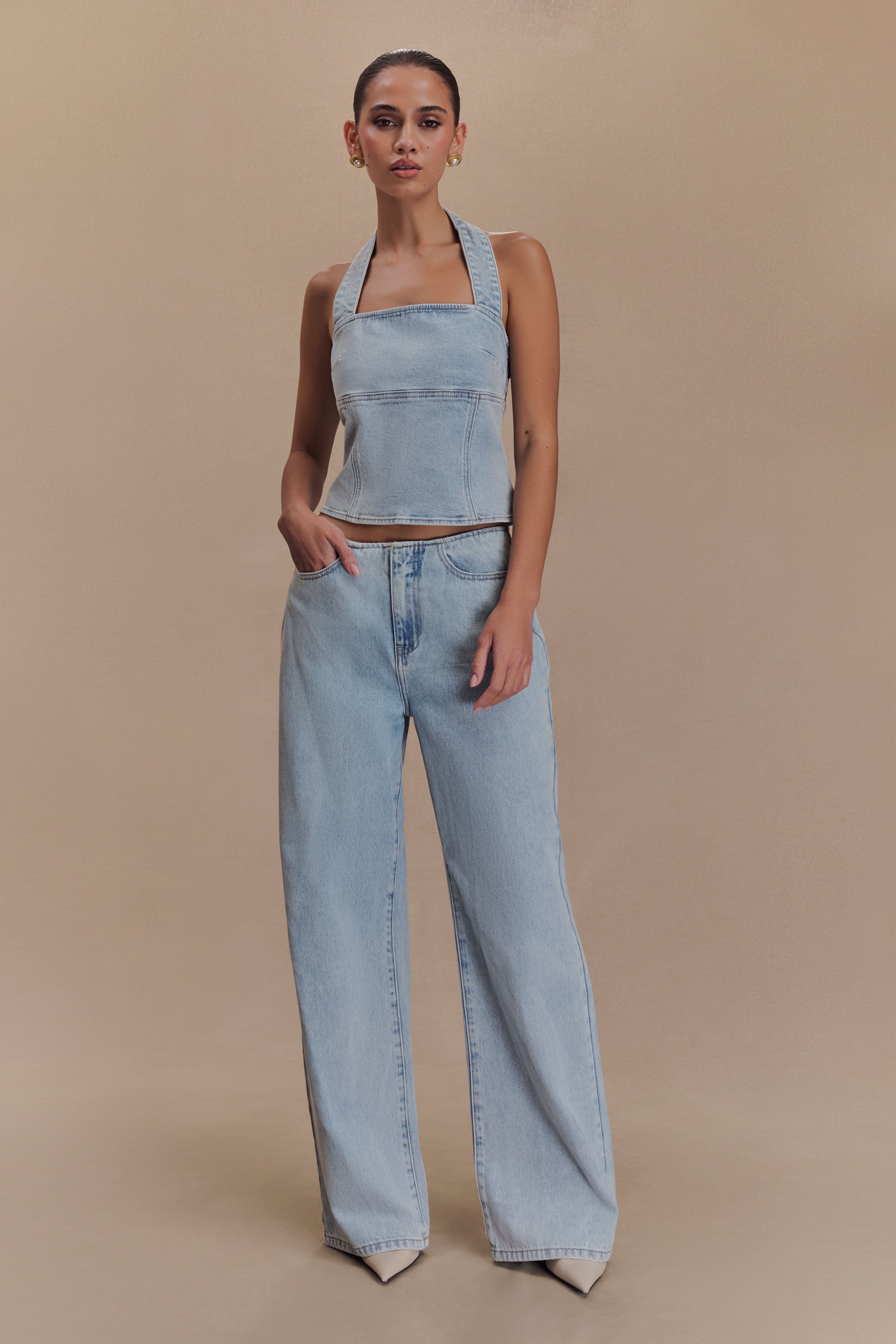 Caitlin Mid Rise Jeans in Light Blue – Chic&Drifts