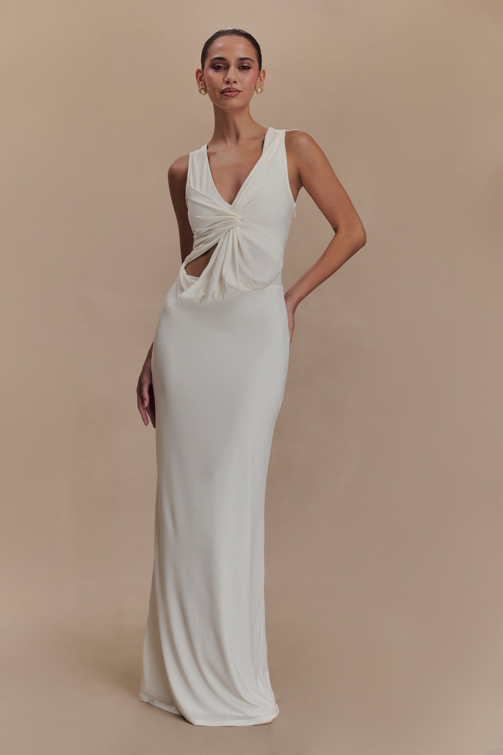 Kassidy Peached Jersey Maxi Dress