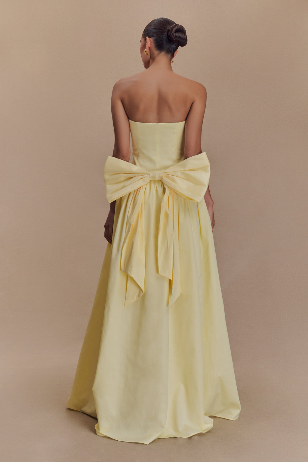 Frances Strapless Bow Maxi Dress in Lemon – Chic&Drifts