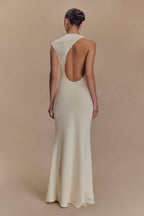 Katerina Scuba Jersey Cut Out Maxi Dress in Ivory – Chic&Drifts