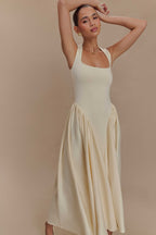 Sharon Scuba Jersey Midi Dress in Ivory – Chic&Drifts