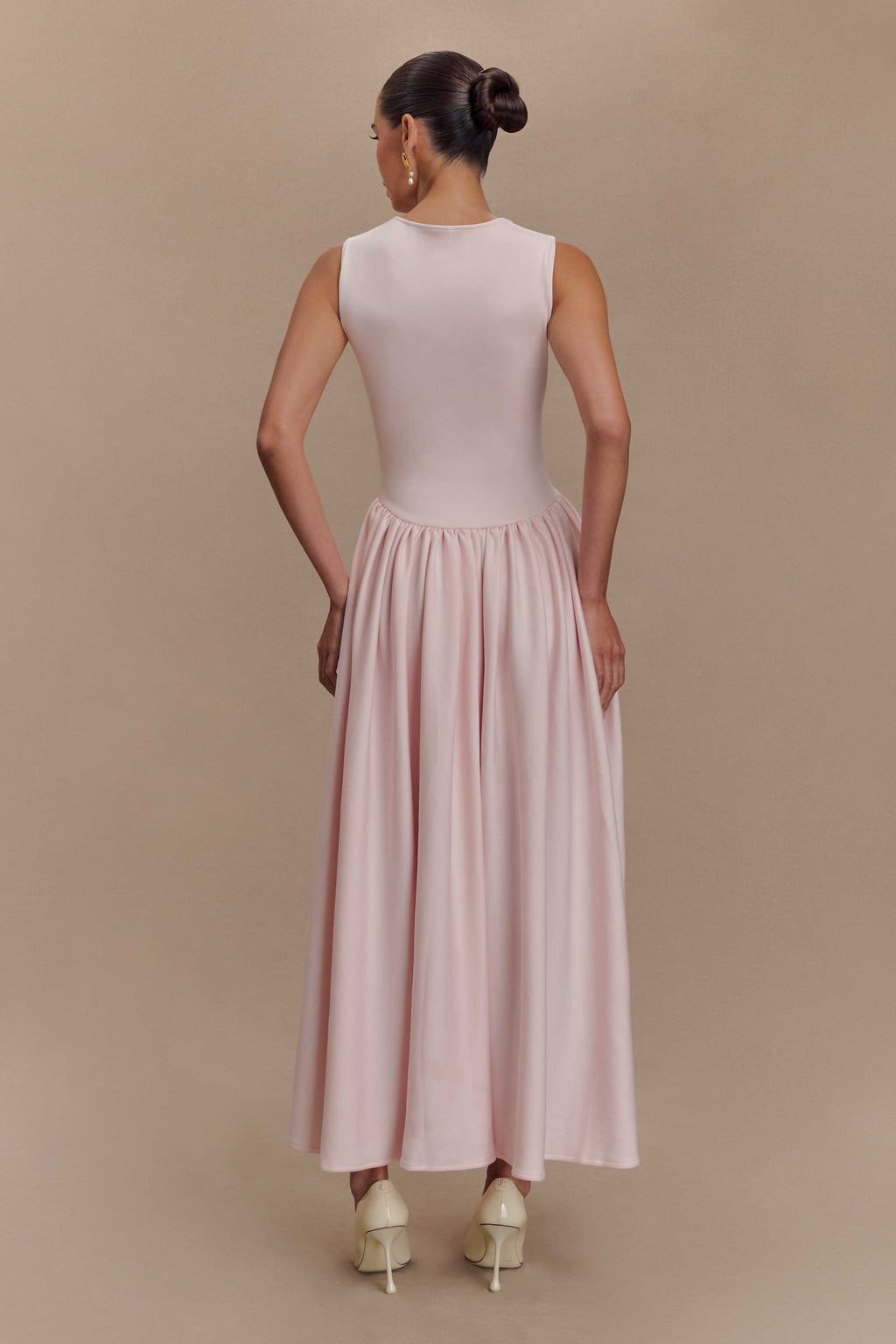 Sharon Scuba Jersey Midi Dress in Ballet Pink – Chic&Drifts