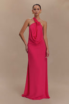 Rosalia Cowl Neck Maxi Dress in Raspberry – Chic&Drifts