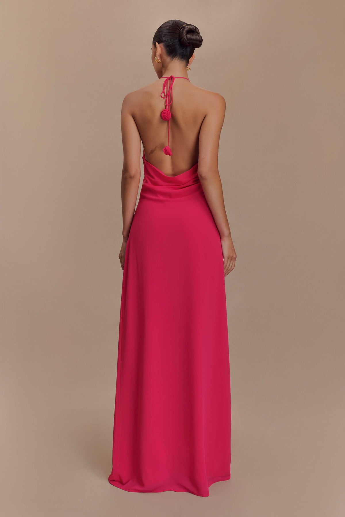 Rosalia Cowl Neck Maxi Dress in Raspberry – Chic&Drifts