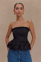 Cora Ruched Strapless Top in Black – Chic&Drifts
