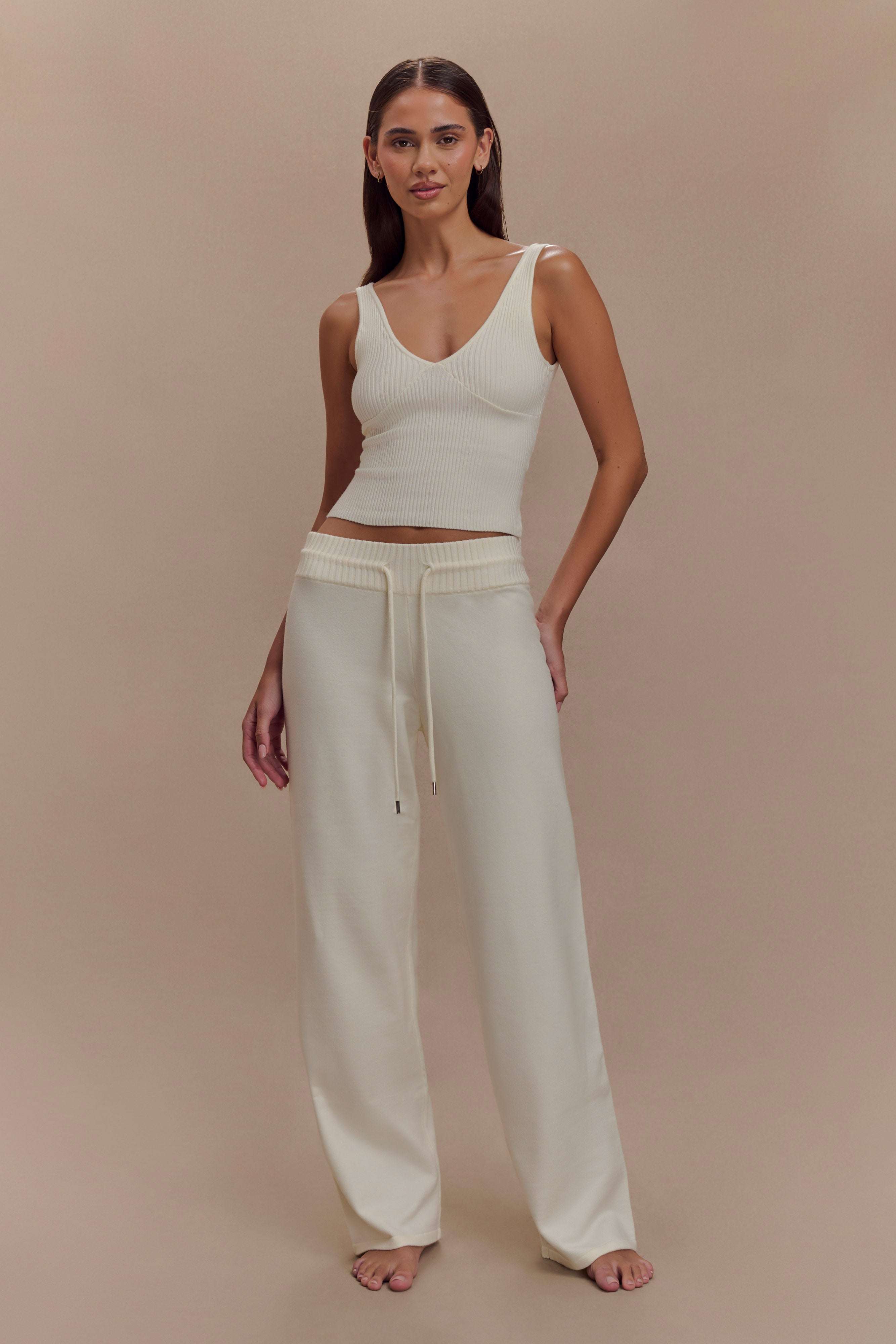 Natalya Knit Wide Leg Pants in Ivory – Chic&Drifts