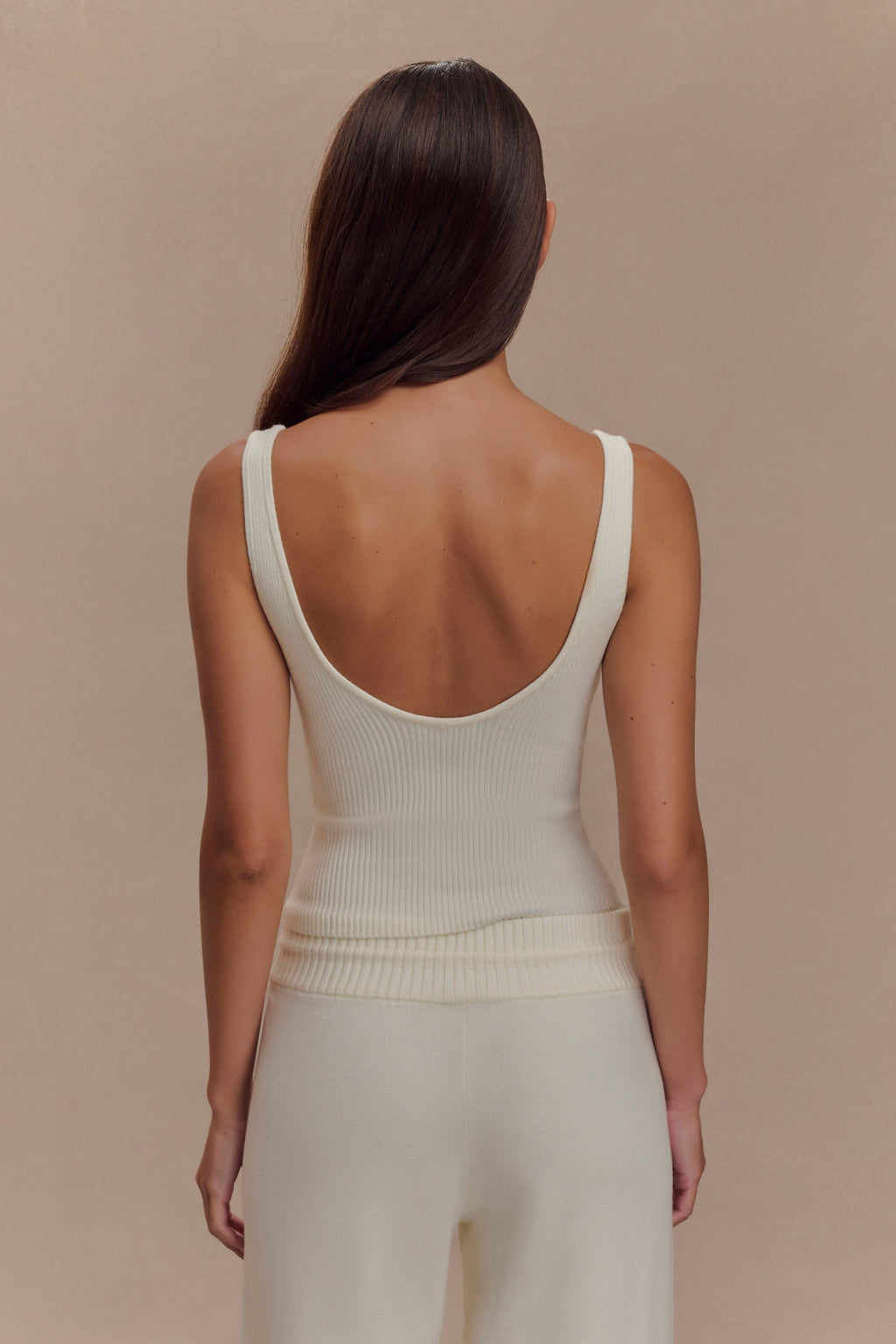 Natalya Ribbed Knit Cami Top in Ivory – Chic&Drifts