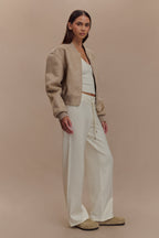 Rudy Suede Bomber Jacket in Sand – Chic&Drifts