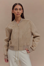 Rudy Suede Bomber Jacket in Sand – Chic&Drifts