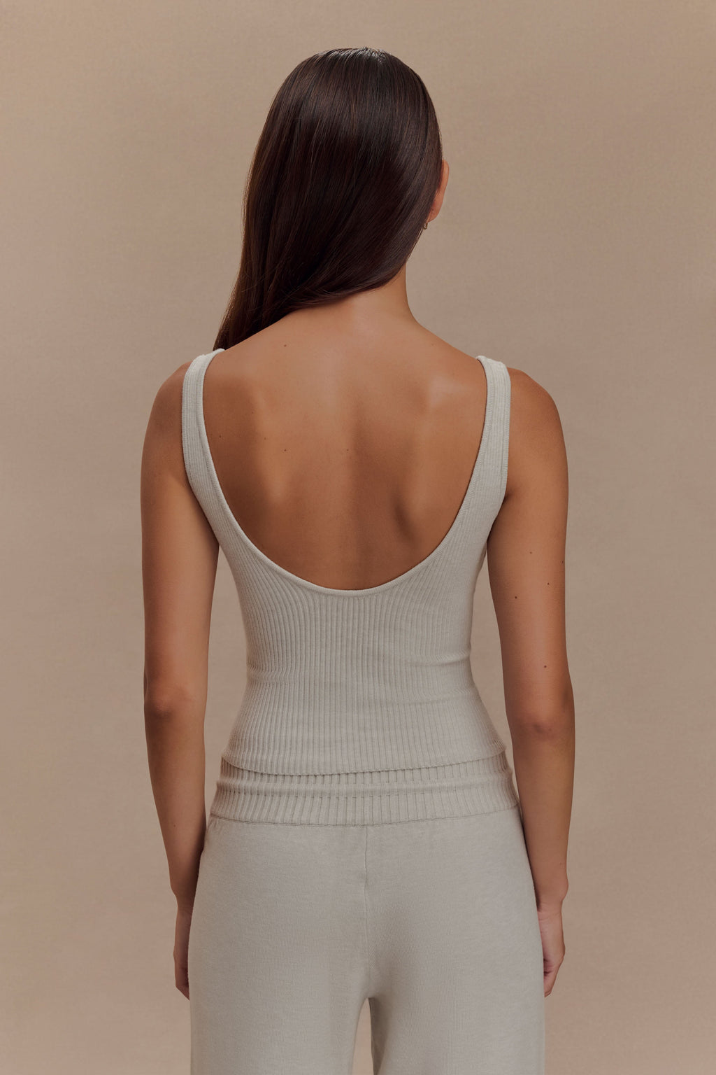 Natalya Ribbed Knit Cami Top in Heather Grey Marle – Chic&Drifts