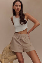 Johanna Cotton Relaxed Shorts in Sand – Chic&Drifts