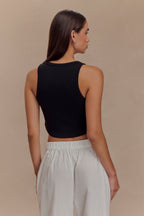 Morgana Ribbed Tank Top in Black – Chic&Drifts