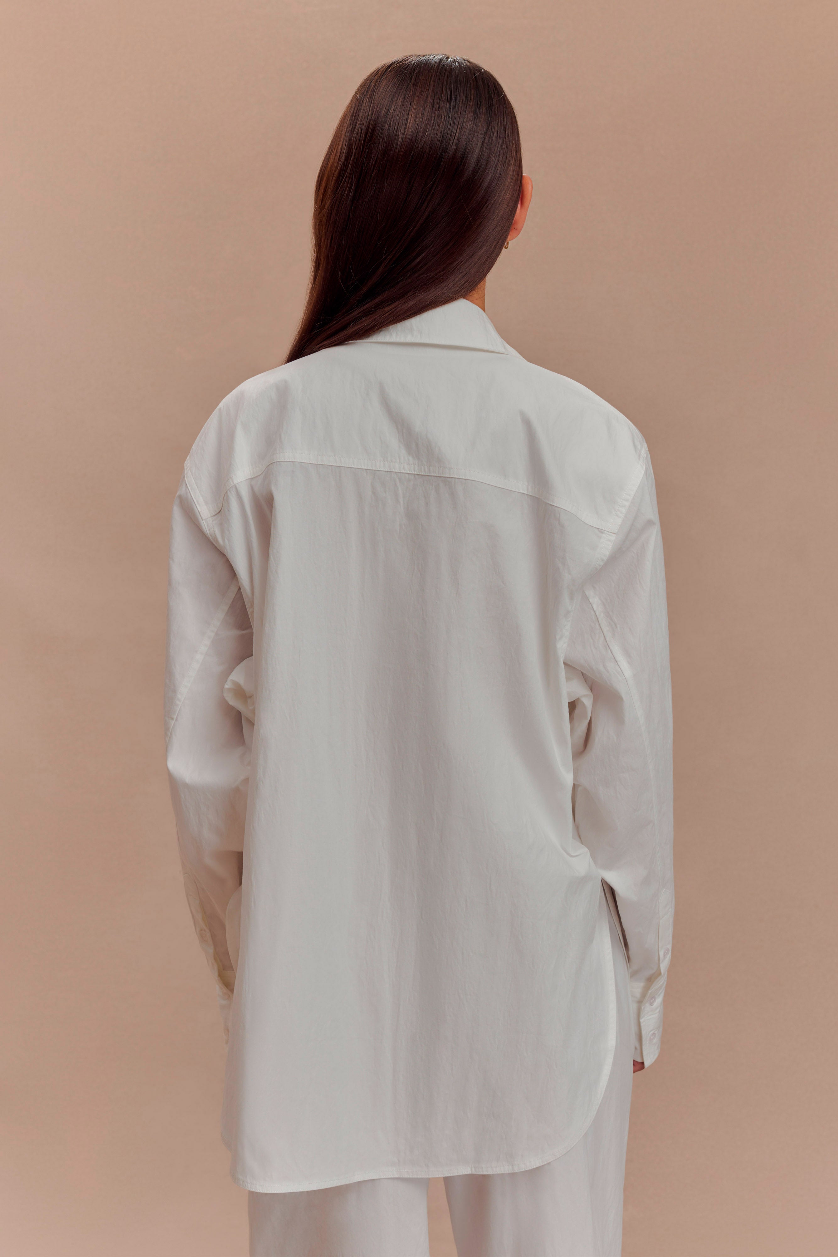 Campbell Cotton Oversized Shirt in White – Chic&Drifts