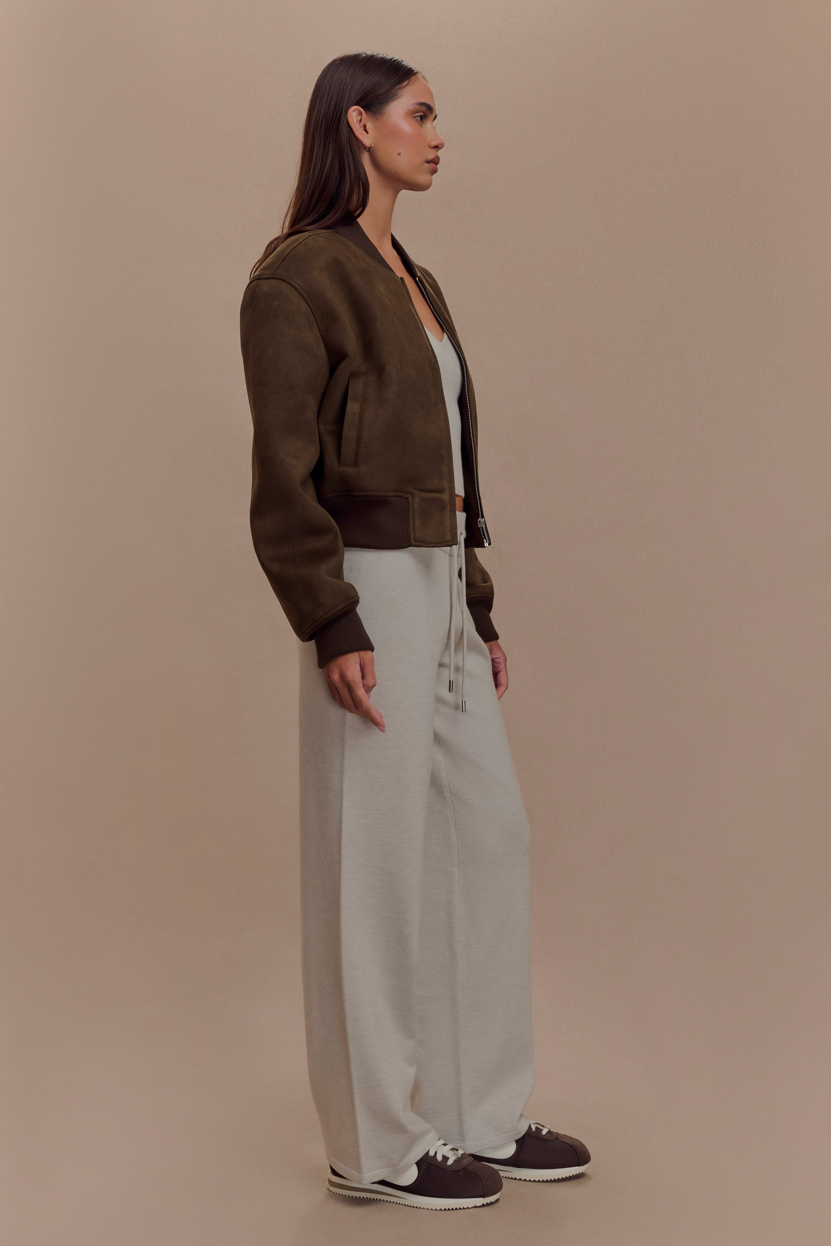 Rudy Suede Bomber Jacket in Chocolate – Chic&Drifts