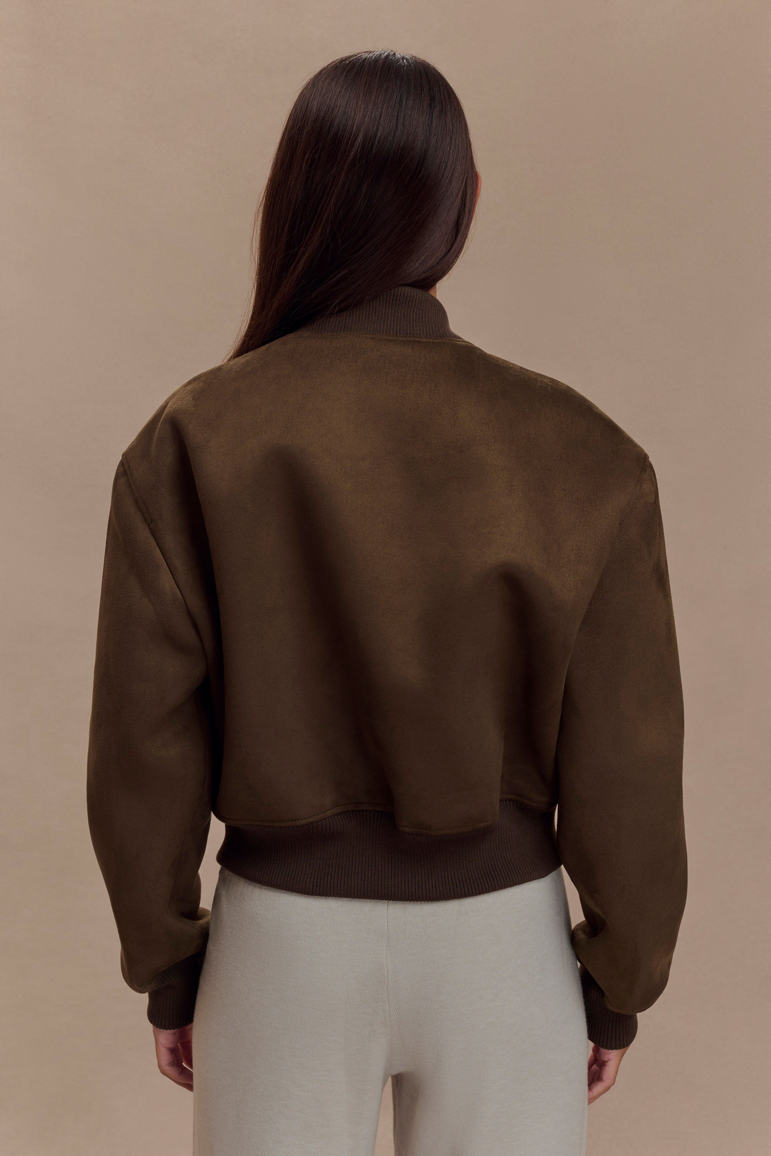 Rudy Suede Bomber Jacket in Chocolate – Chic&Drifts