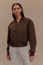 Rudy Suede Bomber Jacket in Chocolate – Chic&Drifts