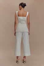 Kaitlyn Cropped Wide Leg Jeans in White – Chic&Drifts
