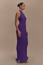 Melodie Halter Knit Maxi Dress in Purple – Chic&Drifts