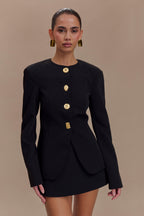 Asia Mixed Button Blazer in Black – Chic&Drifts