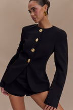 Asia Mixed Button Blazer in Black – Chic&Drifts