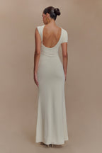 Kaida Slinky Maxi Dress With Hardware in Ivory – Chic&Drifts