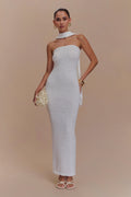 Andrea Strapless Knit Maxi Dress in White – Chic&Drifts