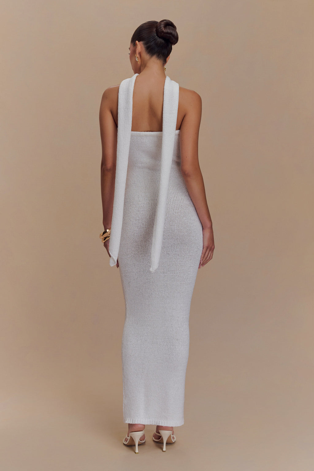 Andrea Strapless Knit Maxi Dress in White – Chic&Drifts