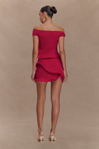 Haisley Off Shoulder Knit Top in Raspberry – Chic&Drifts
