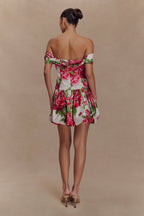 Giovanna Off Shoulder Mini Dress in Sonia Rose Print – Chic&Drifts