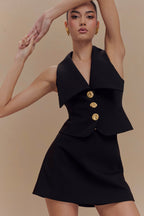 Alix Mixed Button Vest in Black – Chic&Drifts
