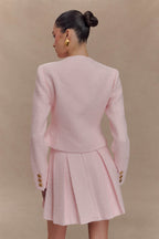 Cleo Boucle Mini Skirt in Powder Pink – Chic&Drifts