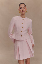 Cleo Boucle Mini Skirt in Powder Pink – Chic&Drifts