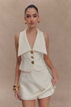 Alix Mixed Button Vest in Ivory – Chic&Drifts