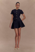 Arista Denim Mini Skirt in Washed Indigo Blue – Chic&Drifts