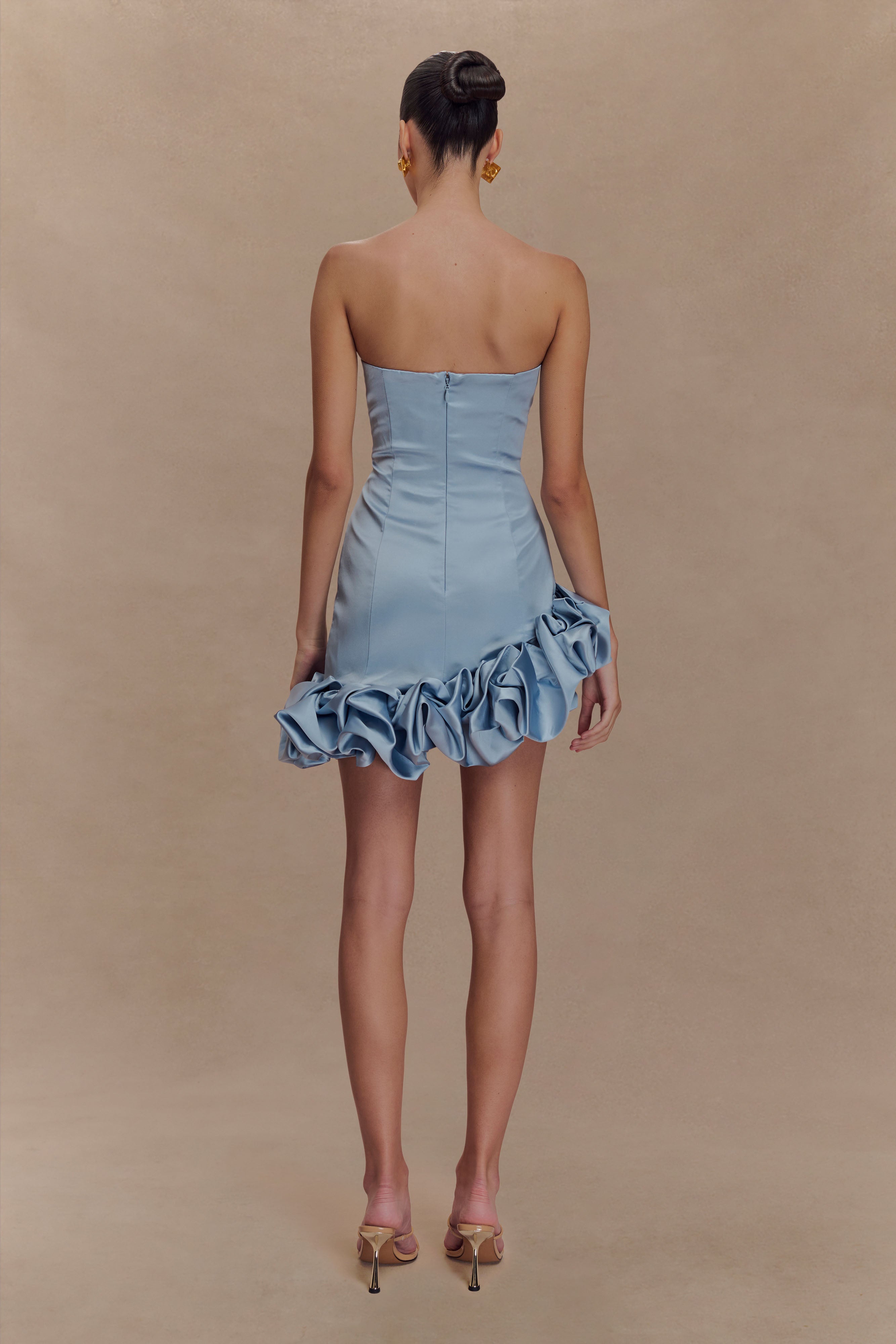 Alba Bubble Mini Dress in Cornflower Blue – Chic&Drifts