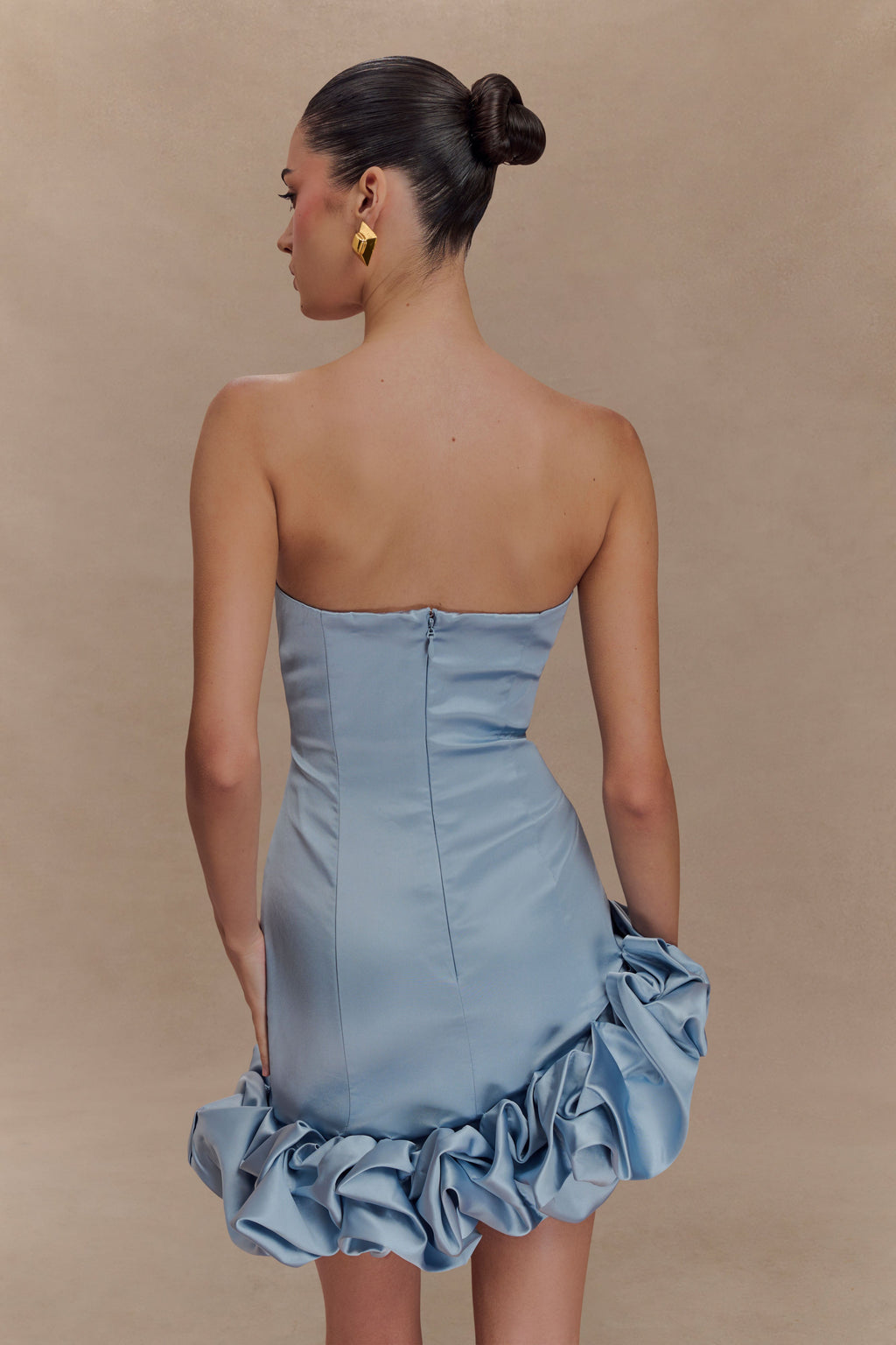 Alba Bubble Mini Dress in Cornflower Blue – Chic&Drifts
