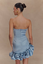 Alba Bubble Mini Dress in Cornflower Blue – Chic&Drifts