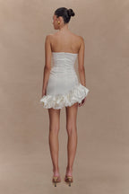 Alba Bubble Mini Dress in White – Chic&Drifts