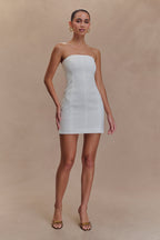 Maci Crepe Mini Dress in White – Chic&Drifts