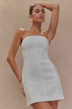 Maci Crepe Mini Dress in White – Chic&Drifts